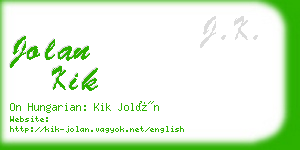 jolan kik business card